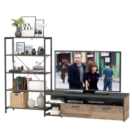 Тумба под ТВ и открытый стеллаж Трувор