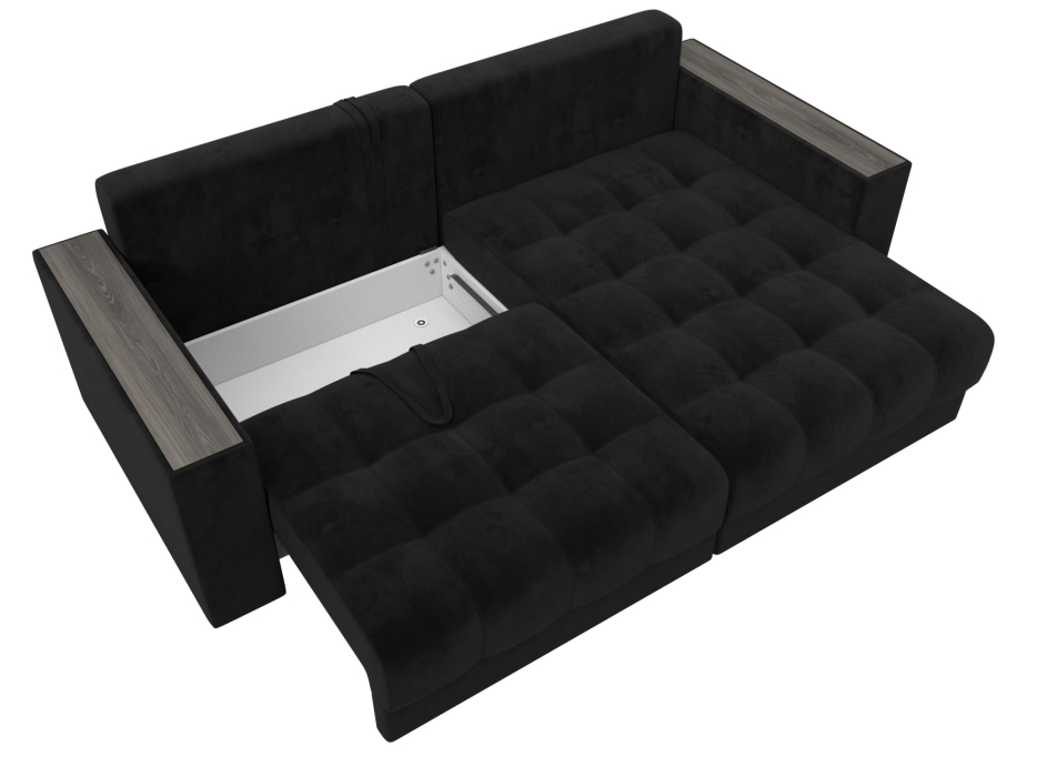 Дизайнерские диваны для гостиной, Диван угловой с декором Лига-049 НПБ, велюр SEVEN