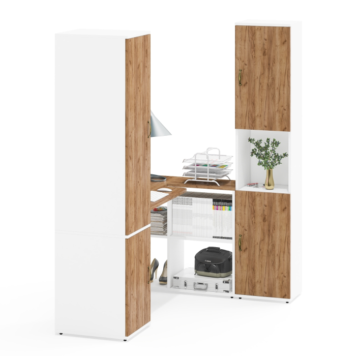 Домашние кабинеты, Письменный стол-трансформер Лидер-8 с пеналом для одежды и пеналом с нишей