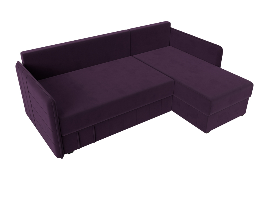 Диваны угловые в гостиную, Диван угловой Слим универсальный угол, велюр