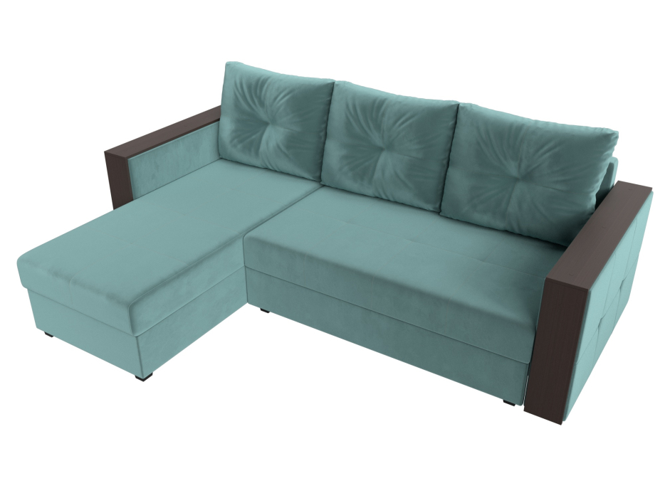 Диваны угловые в гостиную, Угловой диван Валенсия Лайт левый угол, велюр