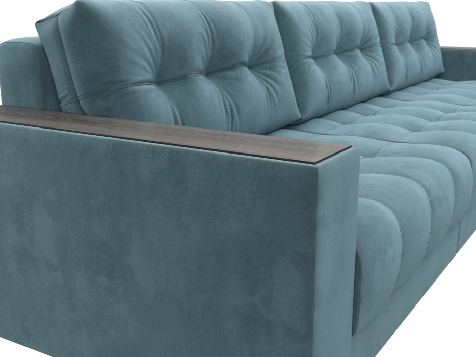 Дизайнерские диваны для гостиной, Диван прямой с декором Лига-049 НПБ Лонг, велюр SEVEN