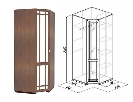 Угловые шкафы, Sherlock10 Шкаф угловой Фасад зеркало