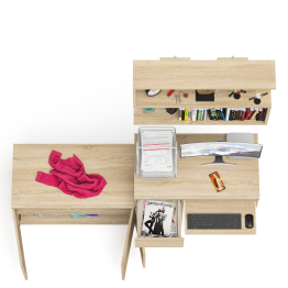 Компьютерный стол Мори МС-1 левый с тумбой две дверки и полкой