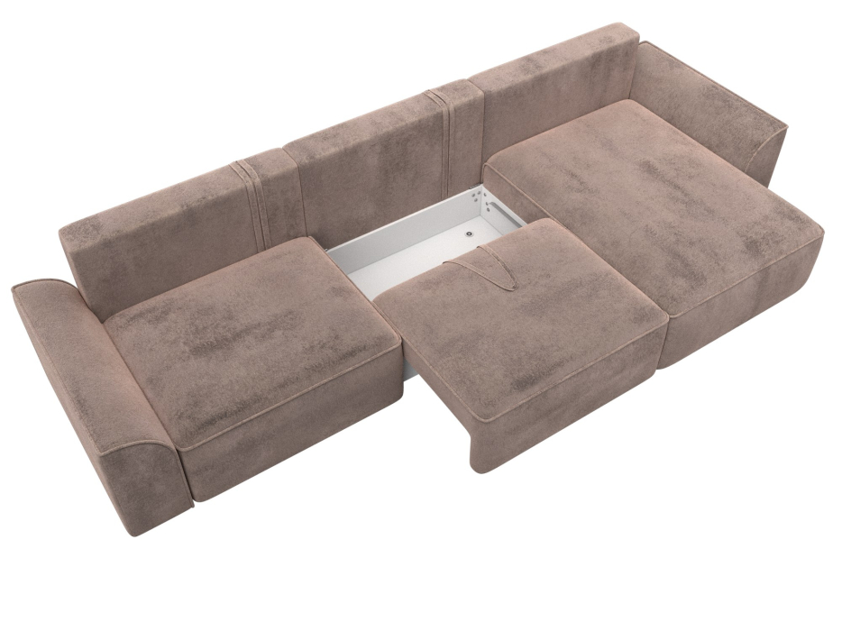 Диваны угловые в гостиную, Диван угловой Лига-048 НПБ лонг, велюр TOWER