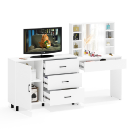 Туалетный столик с подсветкой 115 и комод с дверкой и 3-мя ящиками 122-1204