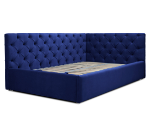 Кровать с мягким изголовьем угловая Оливия 900, микровелюр