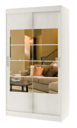 Шкаф купе "РИФ-2" ЗЕРКАЛО вариант 3 (Корпус - Белый, фасады - Белый)