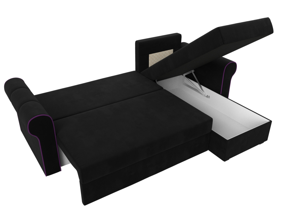 Диваны угловые в гостиную, Угловой диван-кровать Рейн, еврокнижка, микровельвет, правый