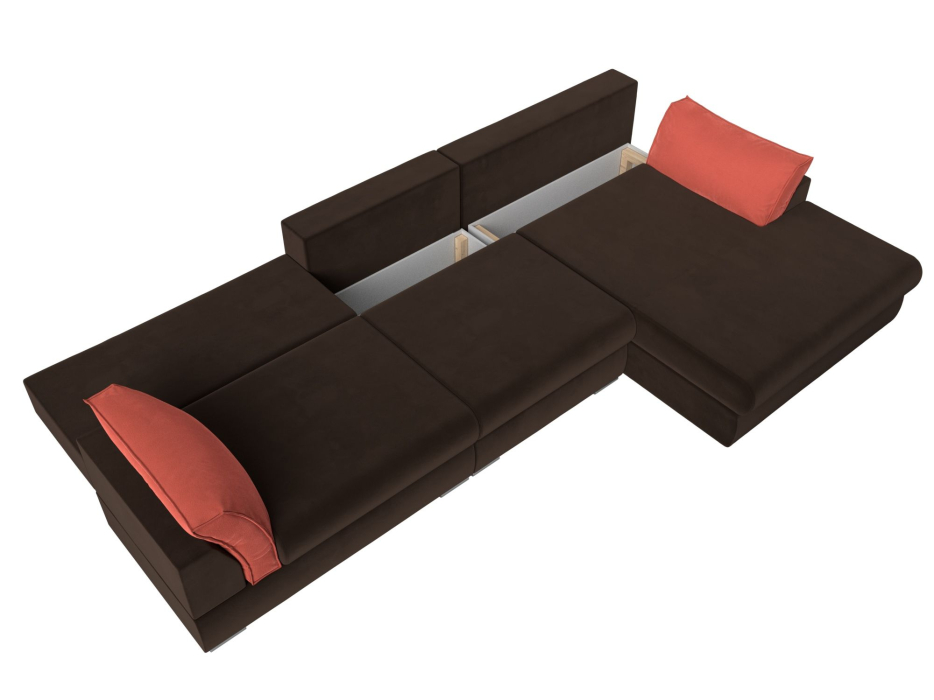 Диваны угловые в гостиную, Угловой диван Пекин Long угол правый, НПБ, микровельвет