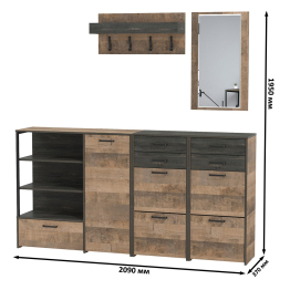 Набор мебели в прихожую с зеркалом и вешалкой Трувор № 167