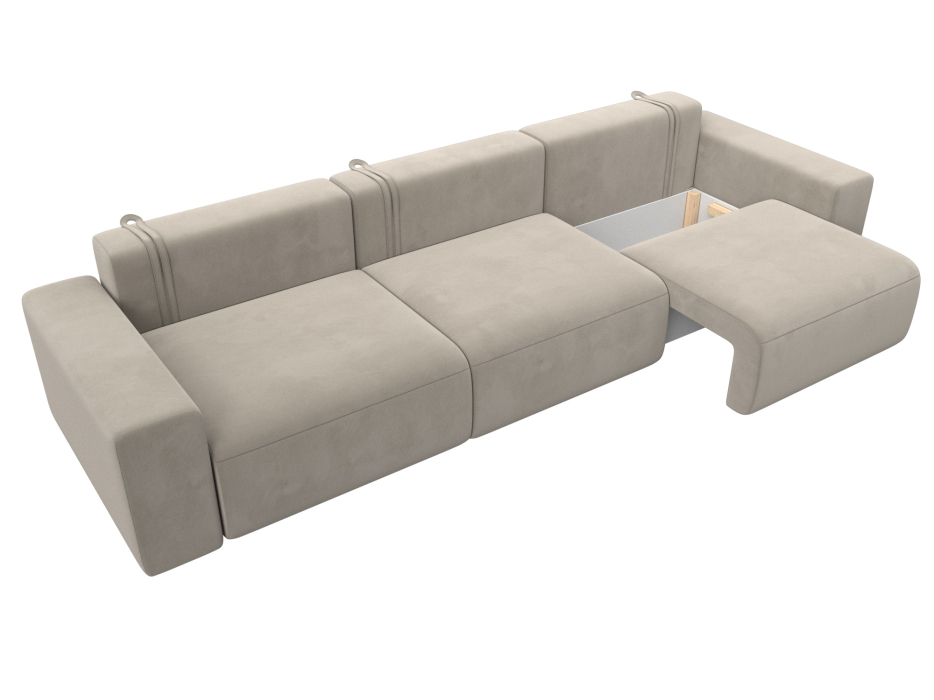 Диваны еврокнижки, Диван прямой Лига-036 Классик Лонг, микровельвет