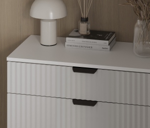 Комод Тренд СБ-3444 4 ящика Белый Альпийский/МДФ Джаз Серый