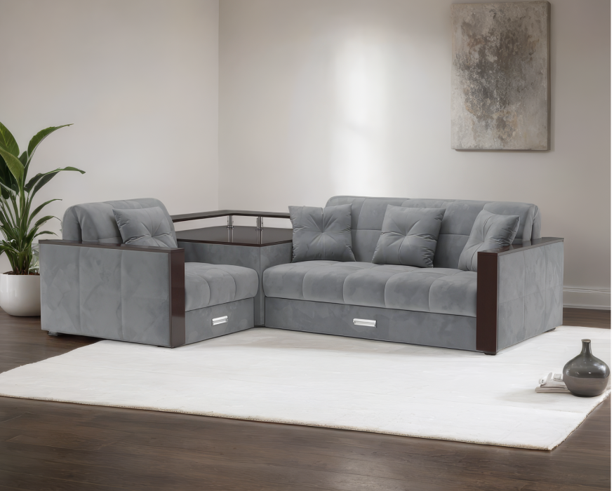 Диваны угловые в гостиную, Диван угловой Прага (Велюр)