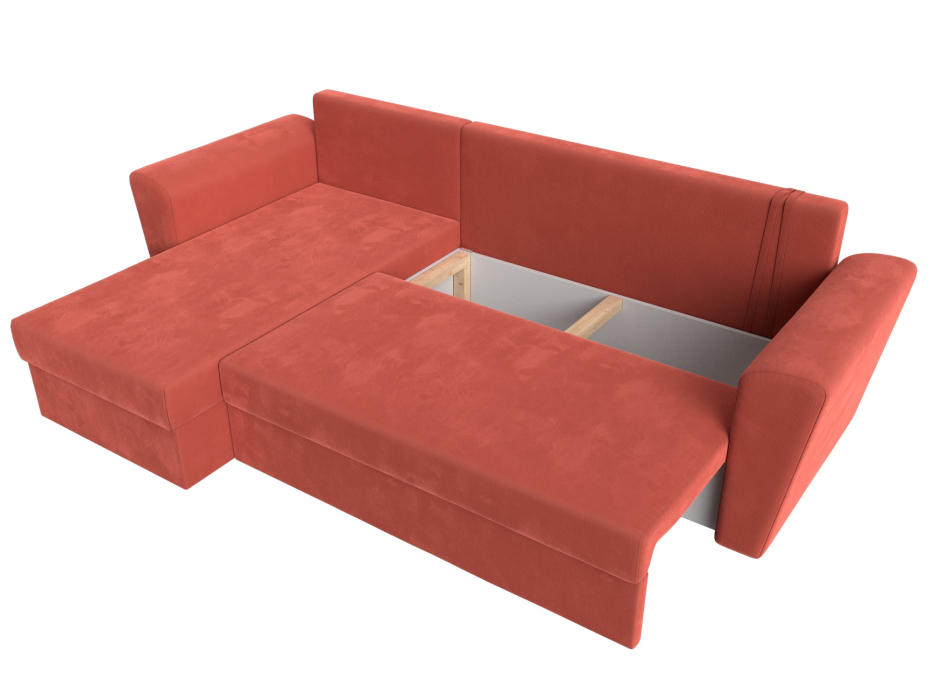 Диваны угловые в гостиную, Угловой диван Амстердам Лайт левый угол, микровельвет