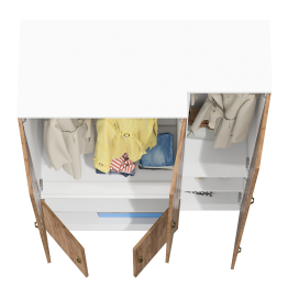 Бельевой глубокий шкаф Лидер-8 и пенал для одежды МД 21Б