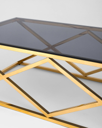 Журнальный стол ИНСИГНИЯ 120х60 (Cтекло smoke/Cталь золото)