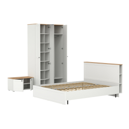 Спальня из кровати 1600 с ортопедом и шкафа для одежды Остин 13.336.03 и тумбы две дверки