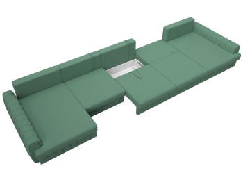 Диван П-образный Лига-057 НПБ МегаЛонг, рогожка Амур