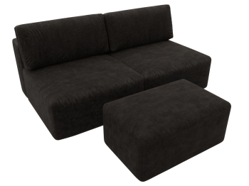 Диван прямой модульный с пуфом Лига-060 НПБ, велюр BRUT