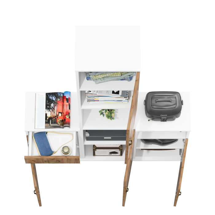 Домашние кабинеты, Набор для домашнего офиса из пенала и двух разных тумб Лидер-8.