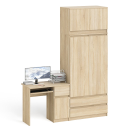 Стол компьютерный МС-1 правый со шкафом на 900 с антресолью Мори