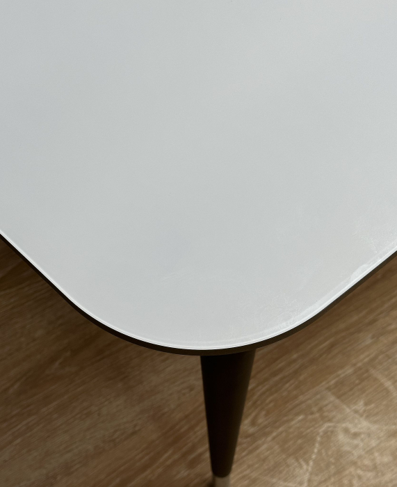 Обеденные столы, Стол Kenner K1200 раздвижной, стекло белое глянец