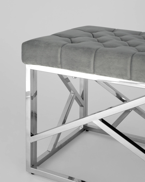 Банкетка в прихожую, Банкетка-скамейка АРТ ДЕКО (Сталь серебро)