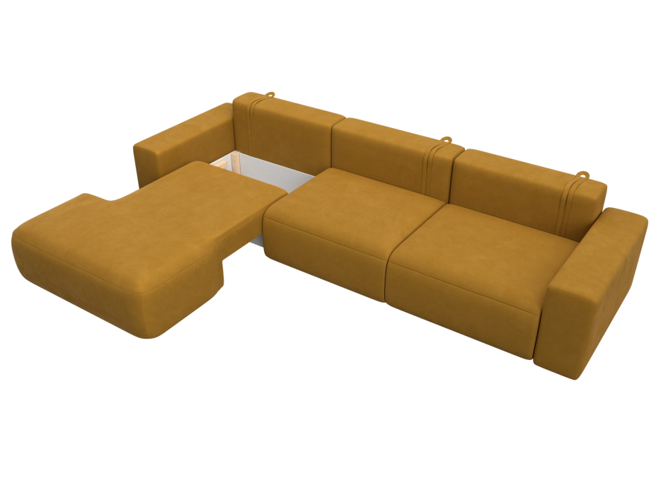 Диваны еврокнижки, Диван угловой Лига-036 НПБ Классик Лонг левый угол, велюр BRUT