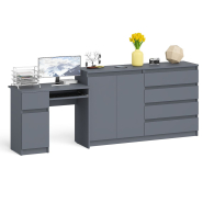 Компьютерные столы, Тумба-комод Мори МК-1600.1 со столом компьютерным Мори МС-1 левым