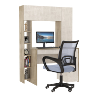 Прямые компьютерные столы, Компьютерный стол Комфорт 12.71 и офисное кресло 103 серого цвета