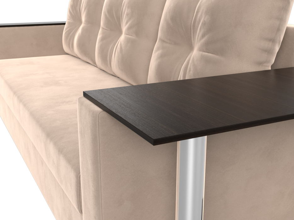 Диваны еврокнижки, Диван прямой Атланта со столом справа, велюр