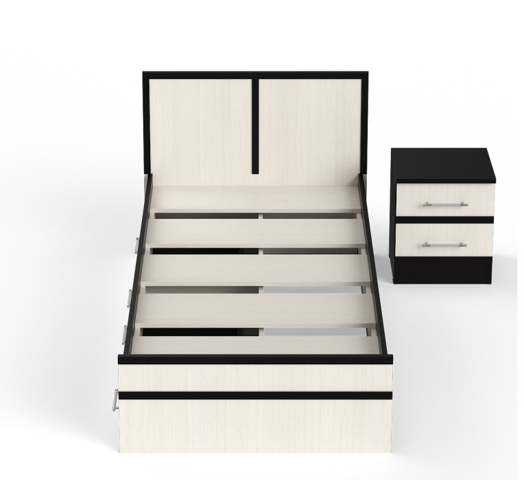 Спальные гарнитуры, Кровать с ящиками Сакура 900 с прикроватной тумбой