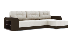 Диваны угловые в гостиную, Диван-кровать угловой Милан ПБ еврокнижка, велюр+кож.зам.