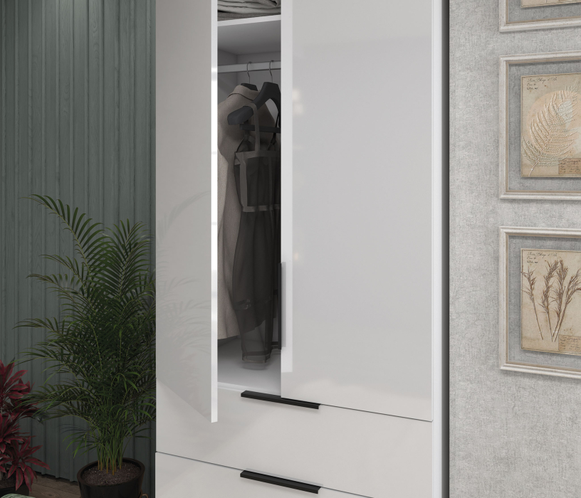 Шкафы распашные, Шкаф 2-х дверный с полками и ящиками, 90 см Люкс