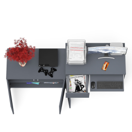 Компьютерный стол ящик и дверка Мори МС-1 левый с широкой тумбой 900