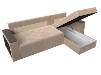 Диван угловой Дубай Лайт, велюр, правый угол