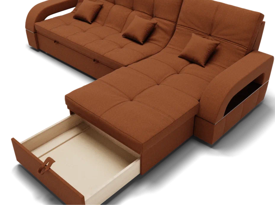 Диваны с ящиком для белья, Модульный диван Майами-2,микровелюр,антивандальная и водостойкая ткань,венеция