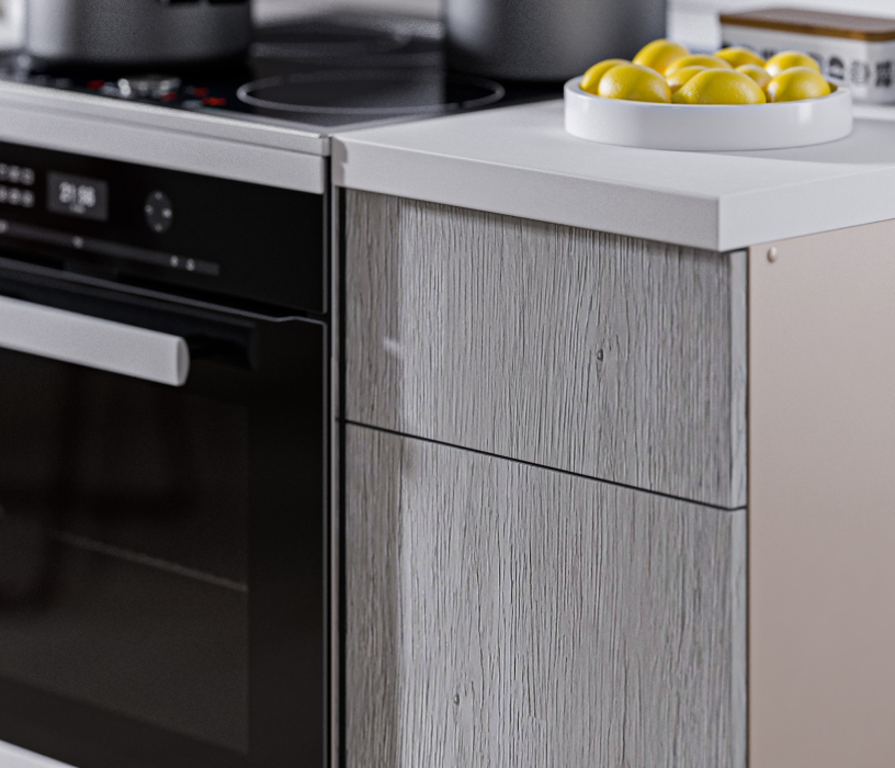 Кухонные гарнитуры, Кухня Регина серия Mishel Беж песок/Ирландский ликер, Рустик серый 1,8-2,4 м (Мишель)