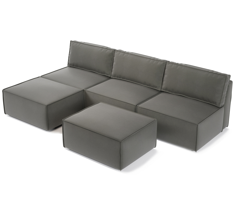 Диваны угловые в гостиную, Угловой диван модульный Гамма Лонг