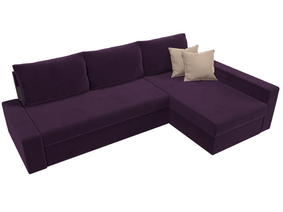 Диваны угловые в гостиную, Угловой диван Версаль, велюр, правый угол