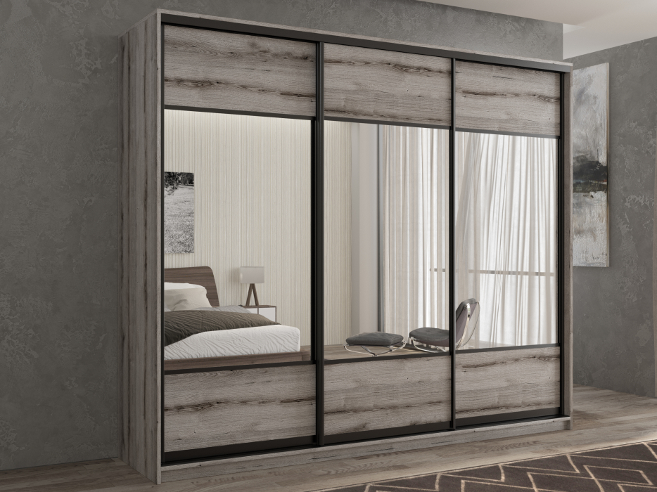 Шкафы-купе 3-х дверные, Шкаф-купе 3х дверный Кааппи 6 180х45