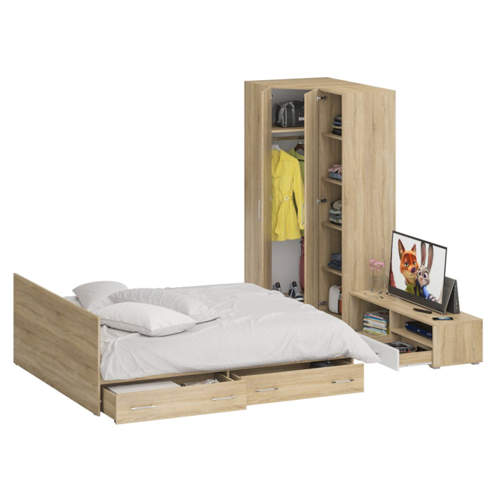 Спальные гарнитуры, Мебель для спальни Стандарт № 4 с кроватью 1800 с ящиками