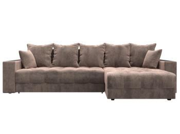 Диван угловой с декором и полкой Лига-050 НПБ, велюр TOWER