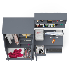 Компьютерный стол Мори МС-1 левый с полкой и шкаф-комодом