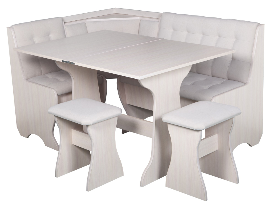 Кухонные уголки, Кухонный уголок Стиль 1Л (со столом СТ3) Дуб млечный / велюр