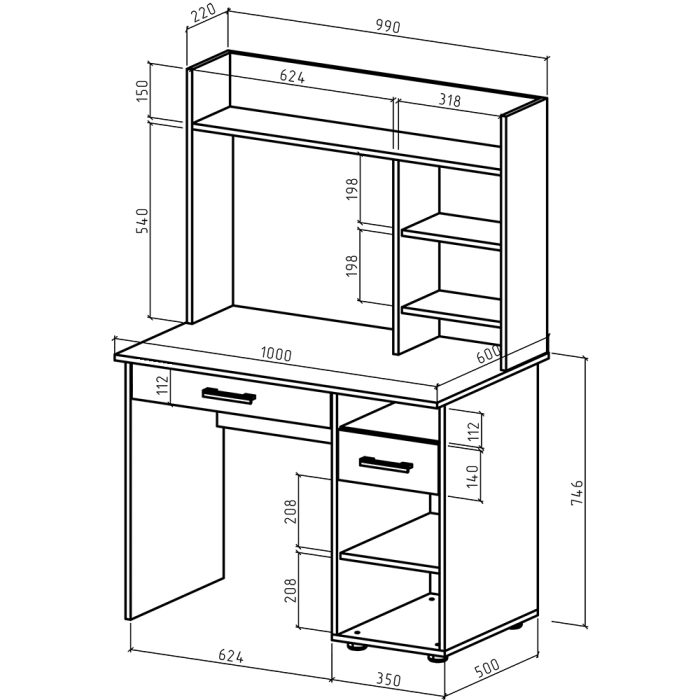 Прямые, Письменный стол Остин-9Я