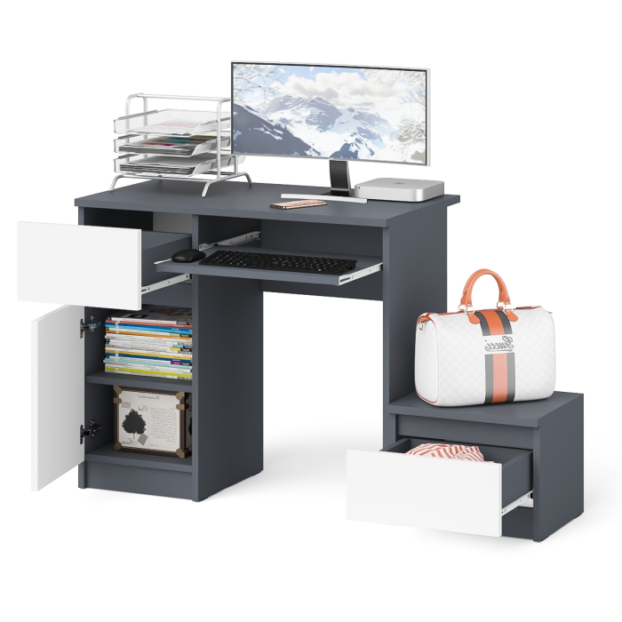 Прямые компьютерные столы, Стол компьютерный Мори МС-1 левый с тумбой