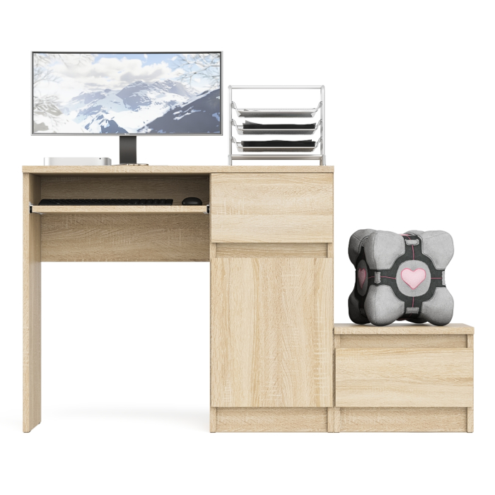 Прямые компьютерные столы, Компьютерный стол МС-1 правый с тумбой Мори