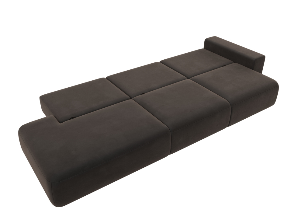 Диваны еврокнижки, Диван прямой Лига-036 Модерн Лонг подлокотник справа, велюр